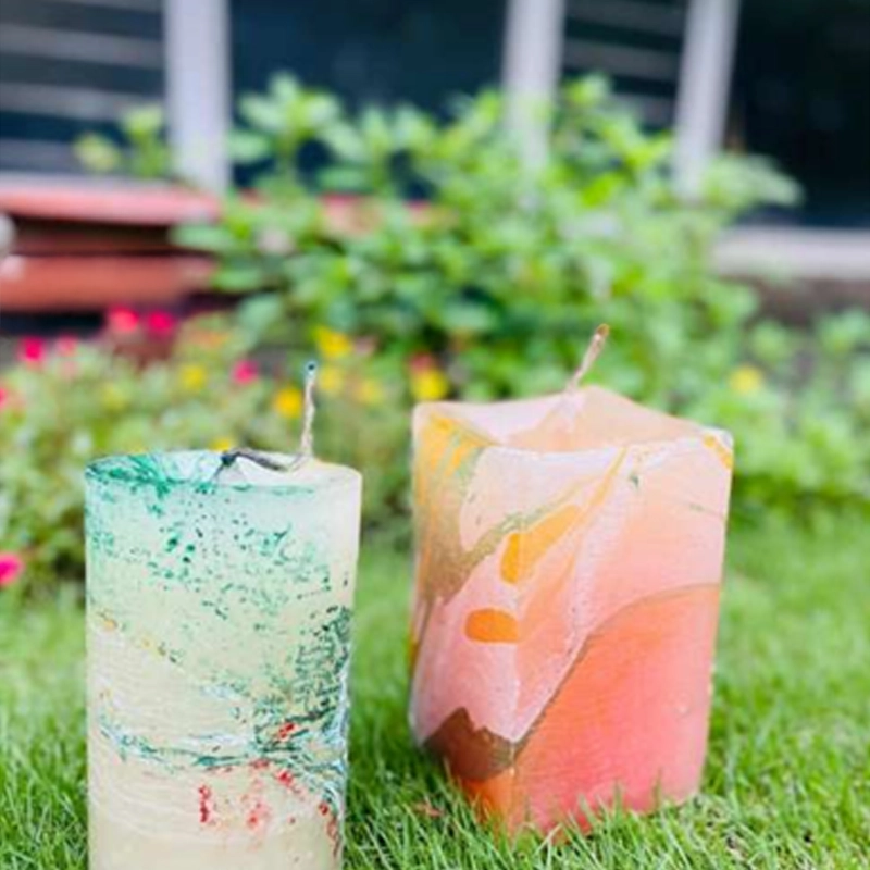 Big Round Marble Candle